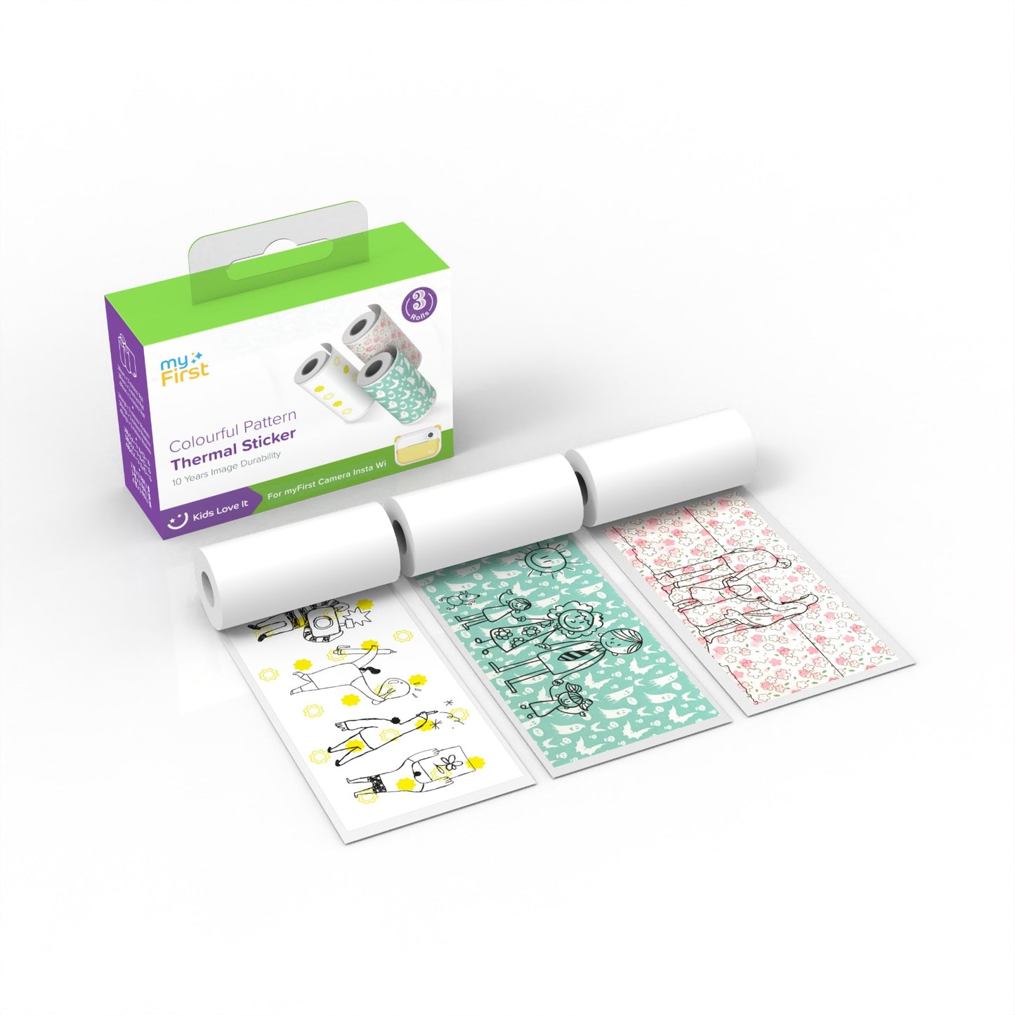 myFirst ملصق حراري لكاميرا Wi بنقوش ملونة