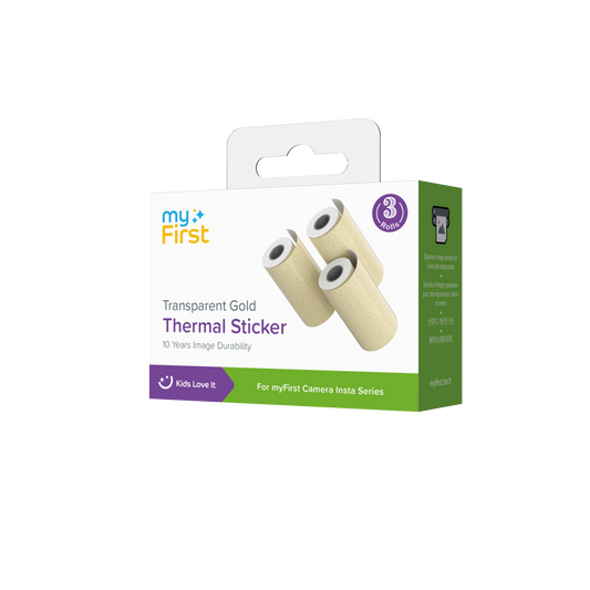 myFirst ملصق حراري لكاميرا شفاف باللون الذهبي